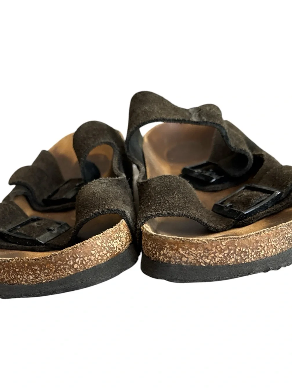 Birkenstock Arizona Suede Leather Slide Sandals - Dark Brown 43
